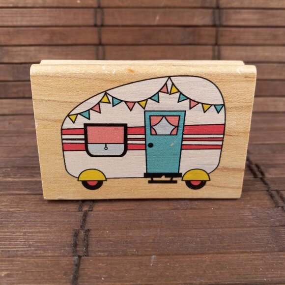 Stampabilities Cute Camping Trailer 1262849-GR Rubber Stamp 2015 - Picture 1 of 3